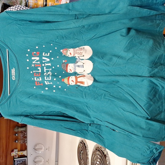 Teal Long Sleeve 'Feeling Festive' Shirt - Picture 1 of 3